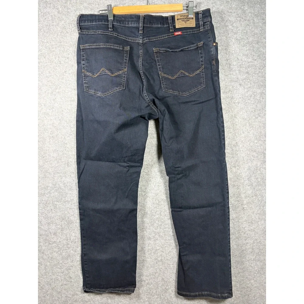 Wrangler Mens FiveStar Premium DenimJeans 36x30 Dark Wash Straight Leg 1095STWDH